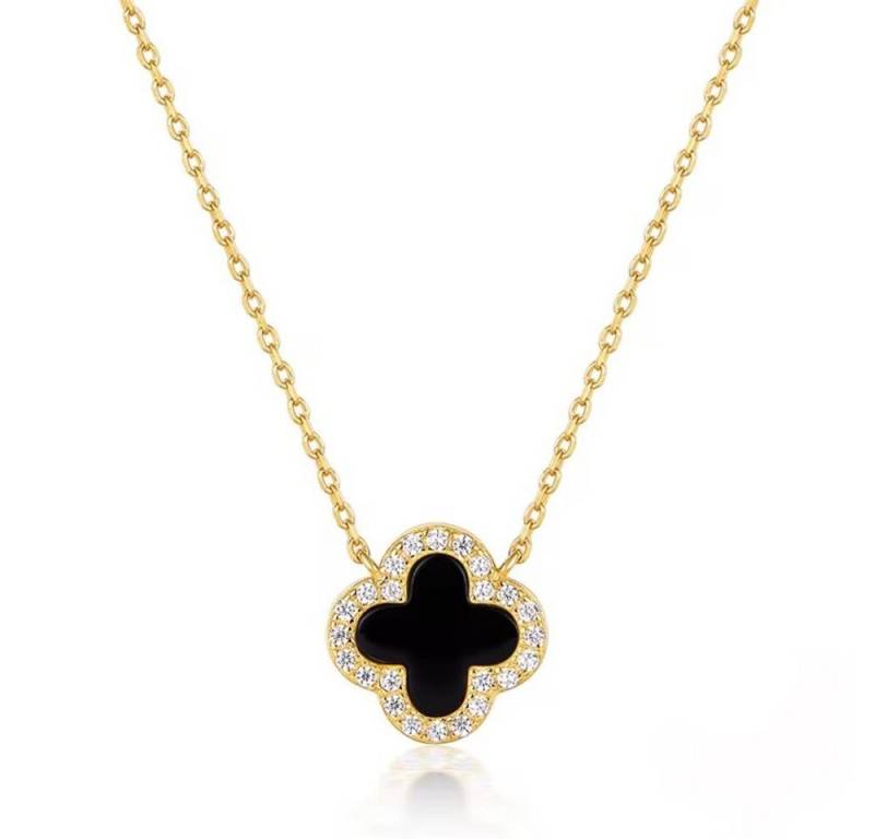 ROUGEMONT Silberkette Kleeblatt Glücksbringer Halskette 925 Sterling Silber 45cm, Echtschmuck von ROUGEMONT