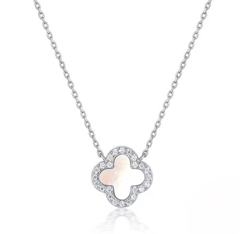 ROUGEMONT Silberkette Kleeblatt Glücksbringer Halskette 925 Sterling Silber 45cm, Echtschmuck von ROUGEMONT