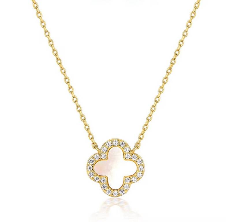 ROUGEMONT Silberkette Kleeblatt Glücksbringer Halskette 925 Sterling Silber 45cm, Echtschmuck von ROUGEMONT