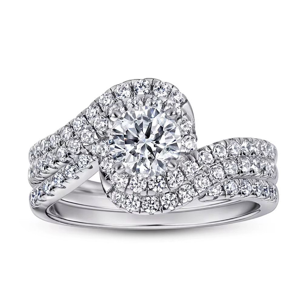 ROUGEMONT Silberring Exquisiter Funkelnder Damen Ring zweiteiliger Ring 925 Silber von ROUGEMONT