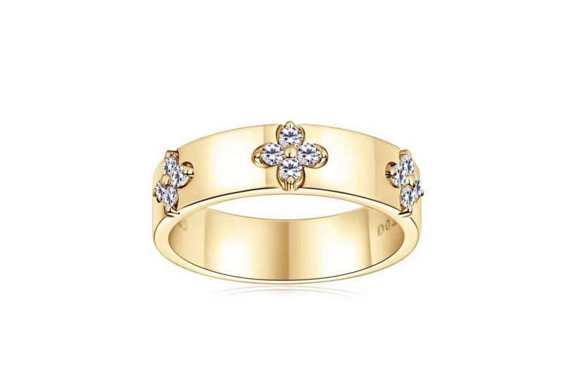 ROUGEMONT Silberring Extravaganter Kleeblatt Glücksbringer Ring Moisssanit VVS, Moissanit von ROUGEMONT