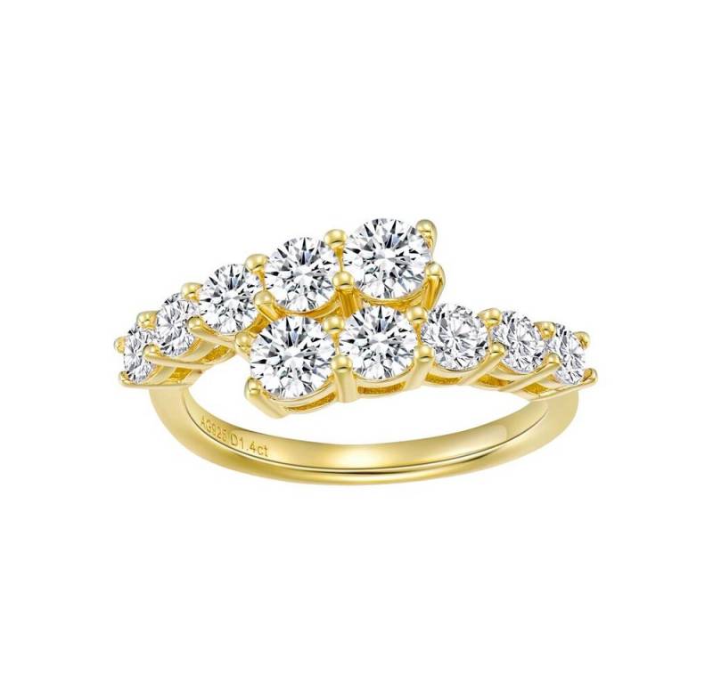 ROUGEMONT Silberring Extravaganter Moissanit Doppelring Funkelnde Eleganz Verlobungsring, Echtschmuck von ROUGEMONT
