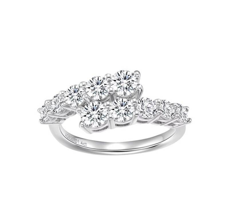 ROUGEMONT Silberring Extravaganter Moissanit Doppelring Funkelnde Eleganz Verlobungsring, Echtschmuck von ROUGEMONT