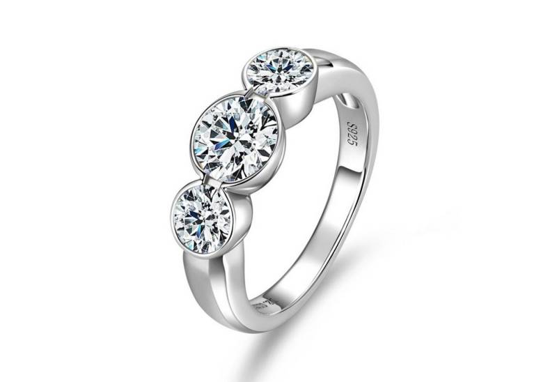 ROUGEMONT Silberring Extravaganter Moissanit Ring 925 Sterling Silber mit Zertifikat VVS1, Echtschmuck mit Echtheitszertifikat von ROUGEMONT