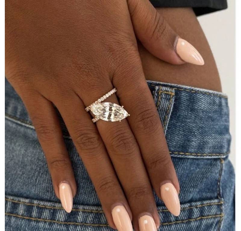 ROUGEMONT Silberring Funkelnde Eleganz Verlobungsring Eternity Ring 925 Silber, Echtschmuck von ROUGEMONT