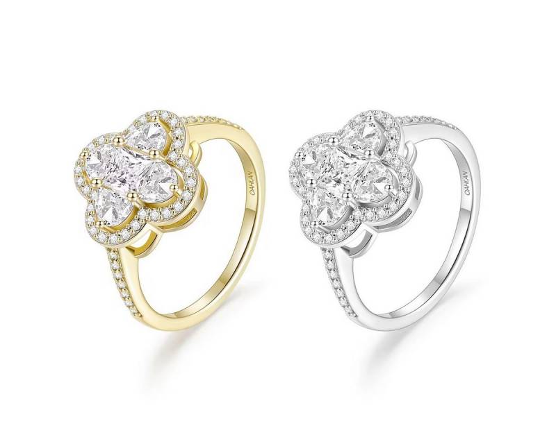 ROUGEMONT Silberring Funkelnder Kleeblatt Glücksbringer Ring 925 Sterling Silber, Glücksbringer von ROUGEMONT