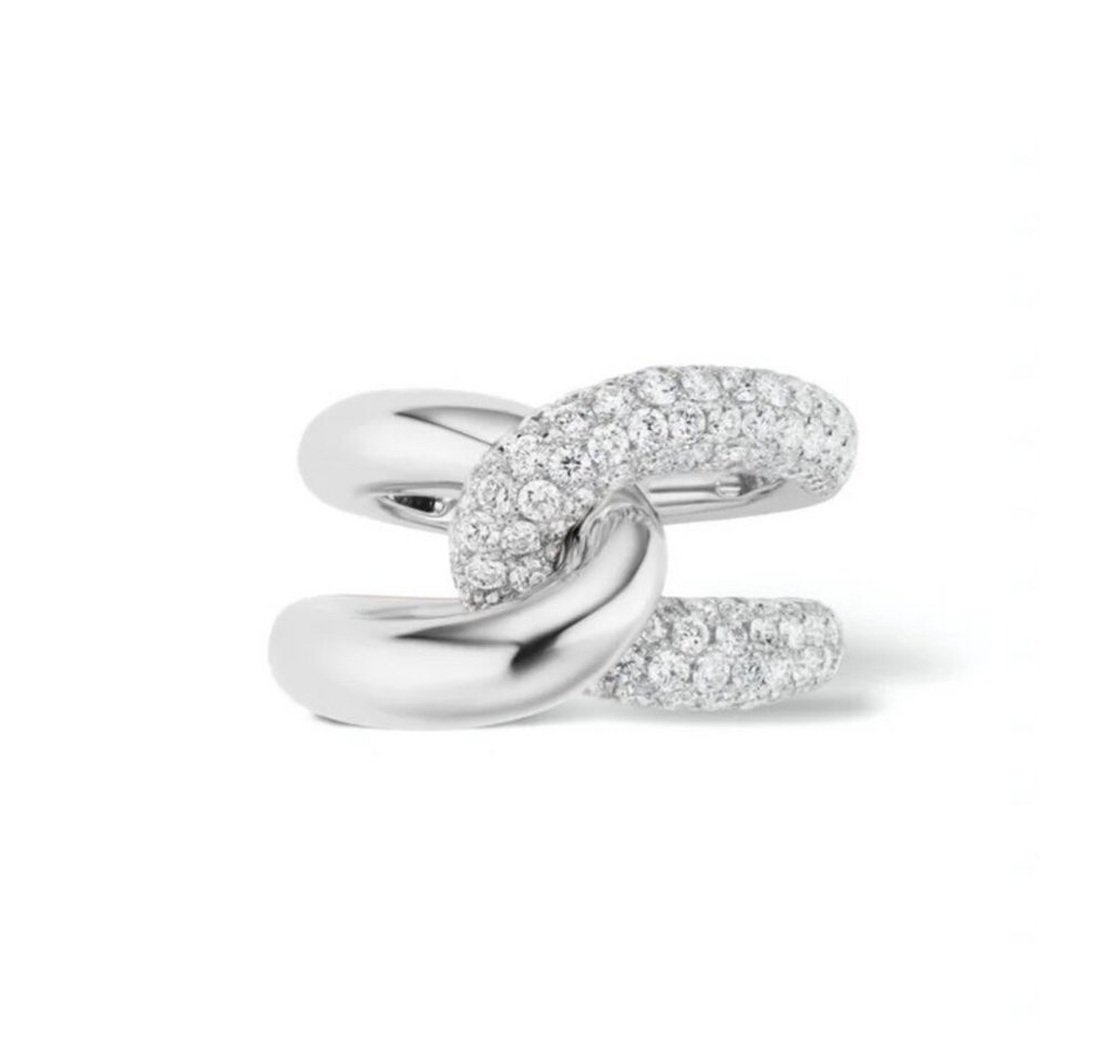 ROUGEMONT Silberring Massiver Bicolor Trend Damen Ring 925 Sterling Silber 18 K Gold, Wasserfest von ROUGEMONT