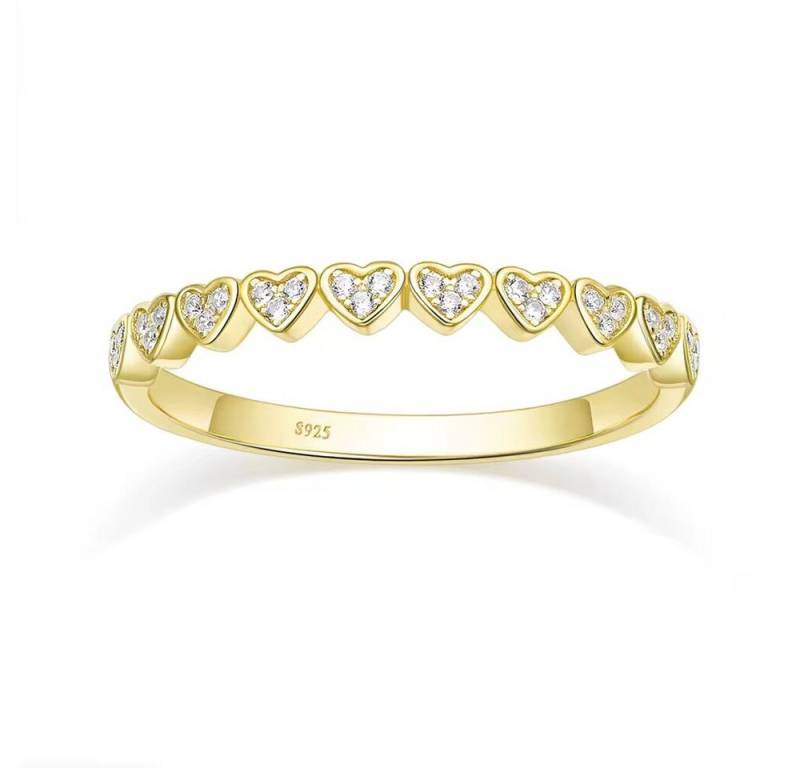 ROUGEMONT Silberring Moissanit Damen Ring 925 Sterling Silber Herzring Verlobungsring, Echtschmuck von ROUGEMONT