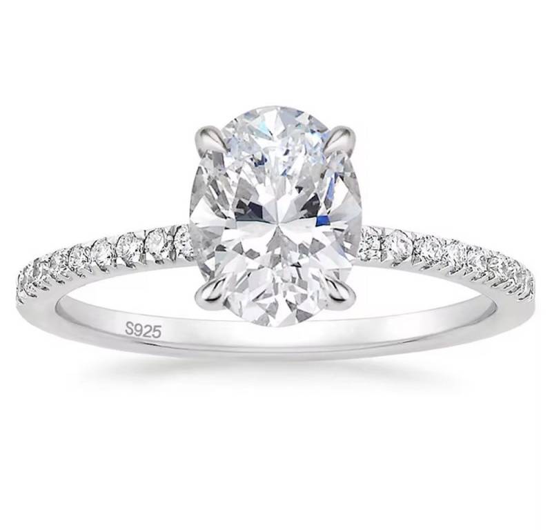 ROUGEMONT Solitärring Extravaganter Damen Solitärring Damen Ring 925 Sterling Silber, Echtschmuck von ROUGEMONT