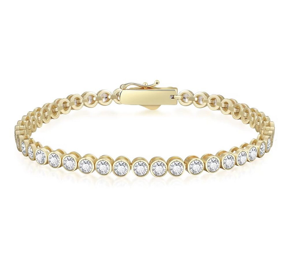 ROUGEMONT Tennisarmband Funkelndes Damen Tennisarmband CZ 925 Sterling Silber 18K Gold, Hypoallergen ROUGEMONT Tennisarmband Funkelndes Damen Tennisarmband CZ 925 Sterling Silber 18K Gold, Hypoallergen von ROUGEMONT