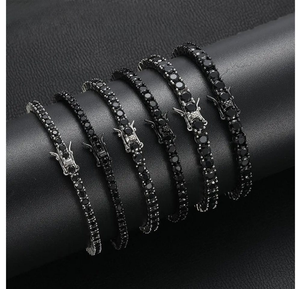 ROUGEMONT Tennisarmband Funkelndes Tennisarmband Damen Herren Armband Schwarz, Für Damen und Herren von ROUGEMONT