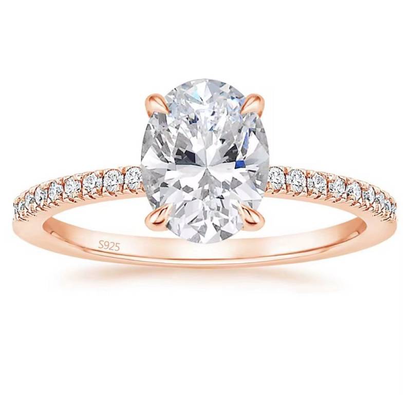 ROUGEMONT Verlobungsring Eleganter Damen Verlobungsring Ovalschliff 925 Sterling Silber, Echtschmuck von ROUGEMONT
