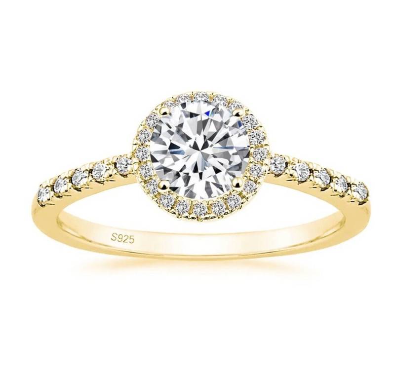 ROUGEMONT Verlobungsring Funkelnder Damen Ring 925 Sterling Silber Moissanit Verlobung Gold, Echtschmuck von ROUGEMONT