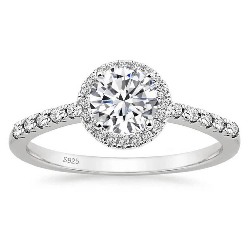 ROUGEMONT Verlobungsring Funkelnder Damen Ring 925 Sterling Silber Moissanit Verlobung Gold, Echtschmuck von ROUGEMONT
