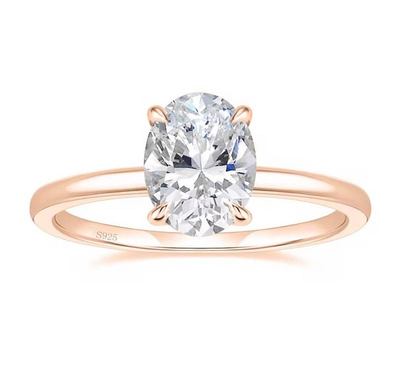 ROUGEMONT Verlobungsring Strahlender Moissanit Damen Ring Verlobung Geschenk 18K Gold, Echtschmuck von ROUGEMONT