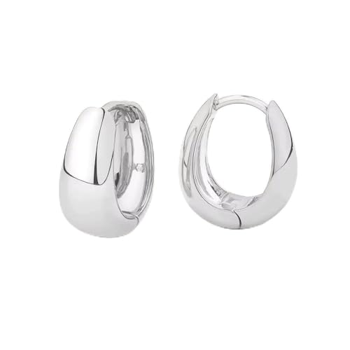 Wasserfeste Damen Creolen Ohrringe aus Edelstahl-18K Gold plattiert -Trend Creolen-Hypoallergen-mit toller Geschenkverpackung von ROUGEMONT Jewellery (Silber) von ROUGEMONT