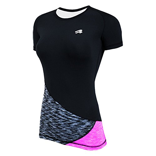 ROUGH RADICAL Damen Funktionsshirt T-Shirt Laufshirt Reaction (M, schwarz/grau/pink) von ROUGH RADICAL
