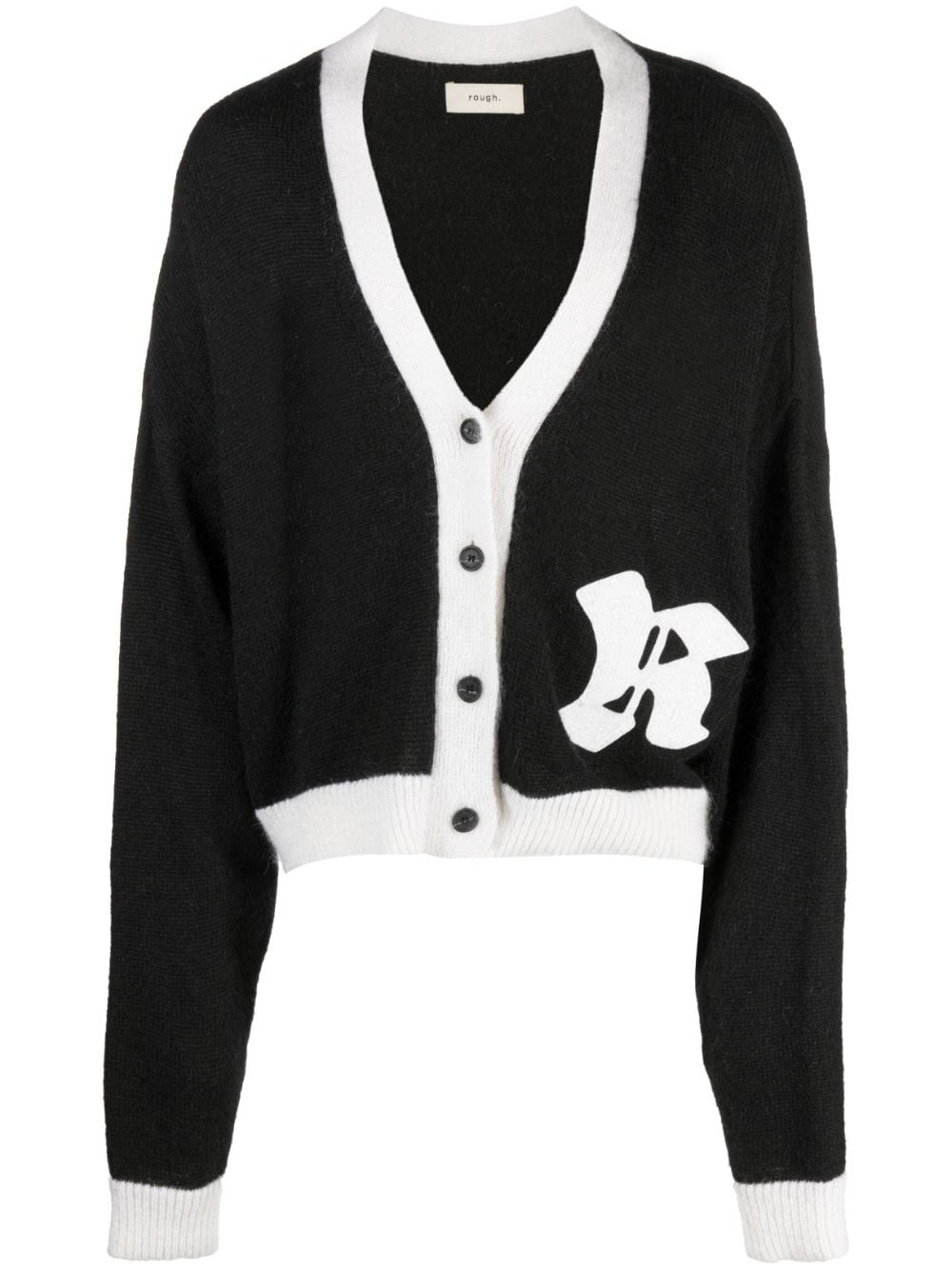 ROUGH. Cardigan mit Logo-Patch - Schwarz von ROUGH.