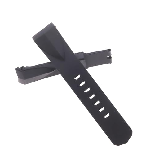 ROUHO 22mm Silikon Gummi Herren Uhr Armband Verstellbares Uhrenarmband für Corum Admiral's Cup-Schwarz von ROUHO