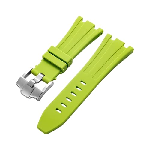 ROUHO 28 x 20mm Silikon Armband mit Pin Schnalle - Weicher Gummiband Ersatz für Audemars Piguet AP 15710 15703 26470 15707 26703-Grün von ROUHO