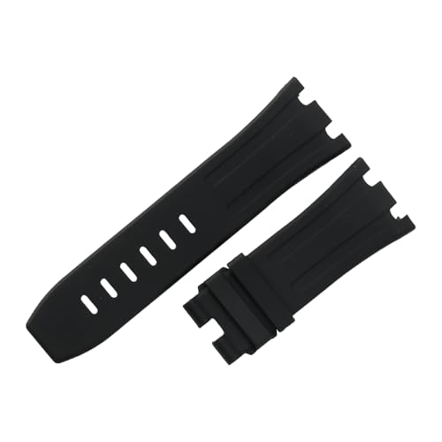 ROUHO 28mm Herren Silikon Uhr Armband Gummi Ersatz Uhrband Zubehör für AP Audemars Piguet Royal Oak Offshore Diver 15703-Schwarz von ROUHO