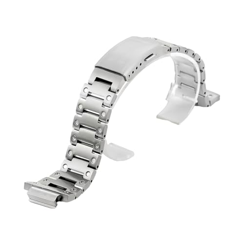 ROUHO Edelstahl Deployant Schnalle Uhrarmband Metallisches Uhr-Armband für G-Shock DW5610-Silber von ROUHO