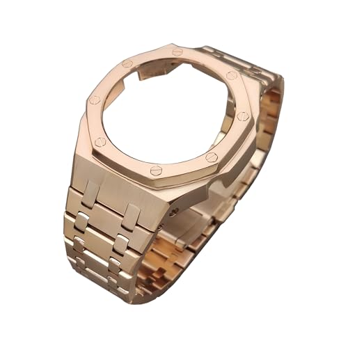 ROUHO Metallisches Uhrarmband Gehäuse Ersatz-Set, Edelstahl Armband Bezel Uhr-Zubehörteile für Casio Mens G-Shock GA2100/GA-2110-Rose Gold ROUHO Metallisches Uhrarmband Gehäuse Ersatz-Set, Edelstahl Armband Bezel Uhr-Zubehörteile für Casio Mens G-Shock GA2100/GA-2110-Rose Gold von ROUHO