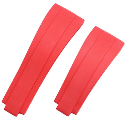 ROUHO Silikon Gummi Ersatz Uhr Armband Doppel Convex Uhr Armband Zubehör für Rolex Daytona Submariner-Rot 20mm von ROUHO