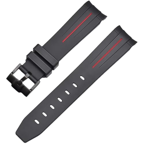 ROUREOX 20mm Gummi Uhrband Ersatzarmband Accessoire für Herren für Rolex Submariner GMT-Schwarz + Rote Linie + Schwarze Schnalle ROUREOX 20mm Gummi Uhrband Ersatzarmband Accessoire für Herren für Rolex Submariner GMT-Schwarz + Rote Linie + Schwarze Schnalle von ROUREOX