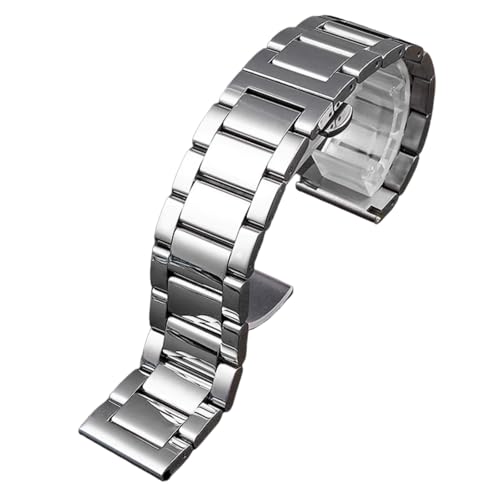 ROUREOX 22MM Herren Edelstahl Ersatz Uhrarmband, Metall Uhrarmband Spezielle Schnittstelle für Armani Aviator AR60006/60005/1980/1981/1946-Silber B 22MM von ROUREOX