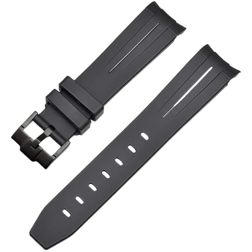 ROUREOX 22mm Gummi Uhrband Ersatzarmband Accessoire für Herren für Rolex Oyster Perpetual Submariner Deepsea-Schwarz + Schwarze Schnalle ROUREOX 22mm Gummi Uhrband Ersatzarmband Accessoire für Herren für Rolex Oyster Perpetual Submariner Deepsea-Schwarz + Schwarze Schnalle von ROUREOX