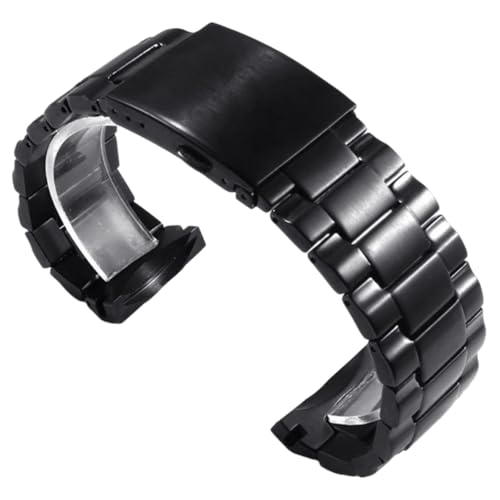 ROUREOX 26MM 316L Edelstahl Ersatz Uhrarmband, Männer Uhrarmband Gebogenes Ende für Diesel DZ4318/DZ4323/DZ4283/DZ4309-Schwarz 26MM von ROUREOX