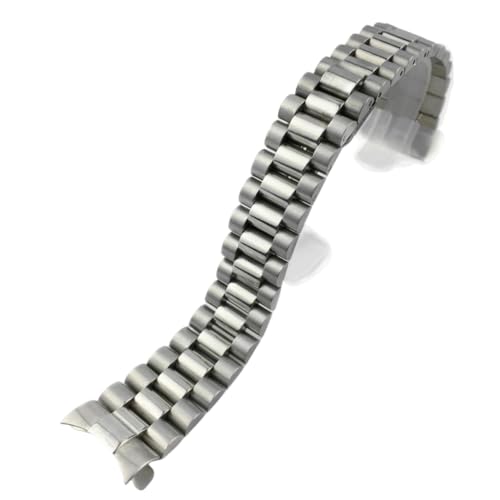 ROUREOX 3-Perlen Solid Metall Uhrarmband, Edelstahl Armband Ersatz Zubehör für Rolex Datejust/Oyster Perpetual-Silber 13MM von ROUREOX