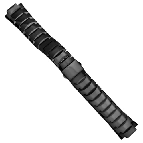 ROUREOX 316L Edelstahl Ersatz Uhrarmband, Festmetall Faltschnalle, Uhrarmband für RADO LD6021-Schwarz 13.5 * 6.5MM von ROUREOX