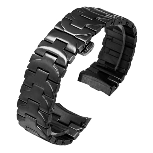ROUREOX 316L Edelstahl Ersatz Uhrarmband, Massives Metall Gebogenes Ende, Uhrarmband für Panerai Luminor PAM0441/111 PAM01316-Schwarz 24MM von ROUREOX