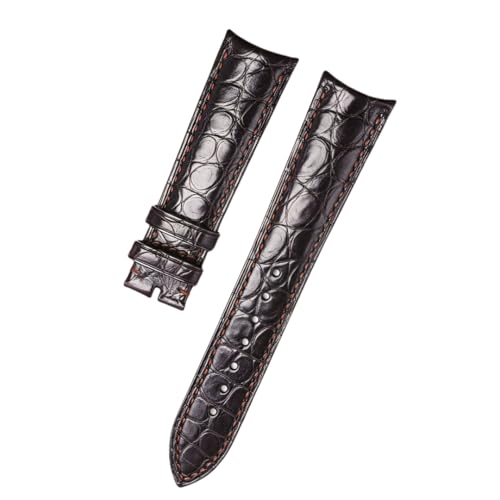 ROUREOX Alligatorstruktur Lederarmbänder Handgefertigt Ersatz-Echtlederarmbänder für Jaeger-LeCoultre Master Ultra Thin Small Seconds-Braun A 22 * 18mm von ROUREOX