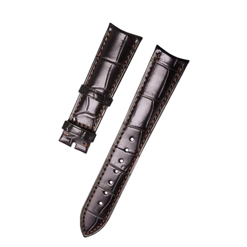 ROUREOX Alligatorstruktur Lederarmbänder Handgefertigt Ersatz-Echtlederarmbänder für Jaeger-LeCoultre Master Ultra Thin Small Seconds-Braun B 21 * 18mm von ROUREOX