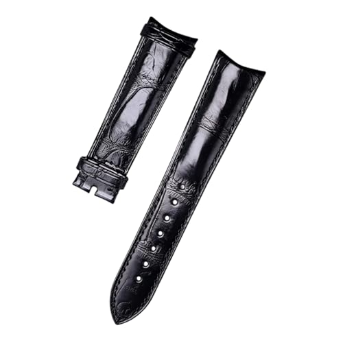 ROUREOX Alligatorstruktur Lederarmbänder Handgefertigt Ersatz-Echtlederarmbänder für Jaeger-LeCoultre Master Ultra Thin Small Seconds-Schwarz B 22 * 18mm von ROUREOX
