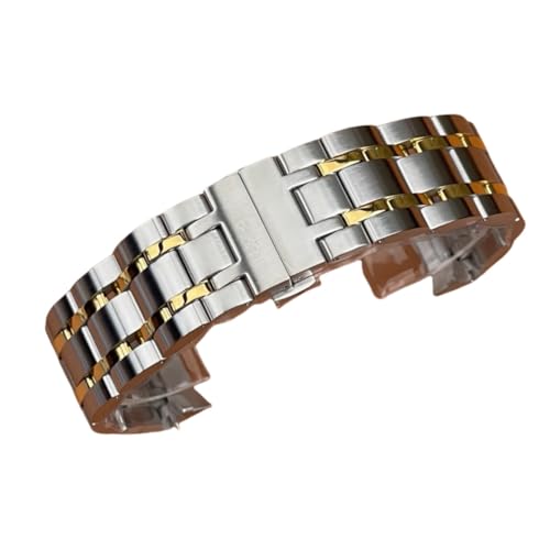 ROUREOX Arc Interface Solid Metal Herren Edelstahl Uhrenarmband, Ersatz Armband Uhr Zubehör für Tissot Couturier T035 Collection-Silber Gold 24MM von ROUREOX