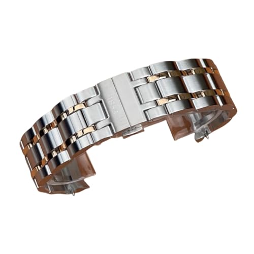 ROUREOX Arc Interface Solid Metal Herren Edelstahl Uhrenarmband, Ersatz Armband Uhr Zubehör für Tissot Couturier T035 Collection-Silber Rose Gold 22MM von ROUREOX