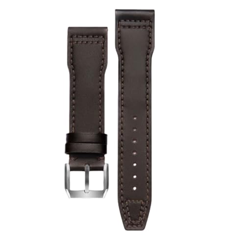 ROUREOX Echtes Leder-Armband Verstellbarer Metallverschluss Weiche Lederuhrarmbänder Zubehör für IWC Mark XVII Mark XVIII Le Petit Prince Big Pilot-Braun 20mm von ROUREOX