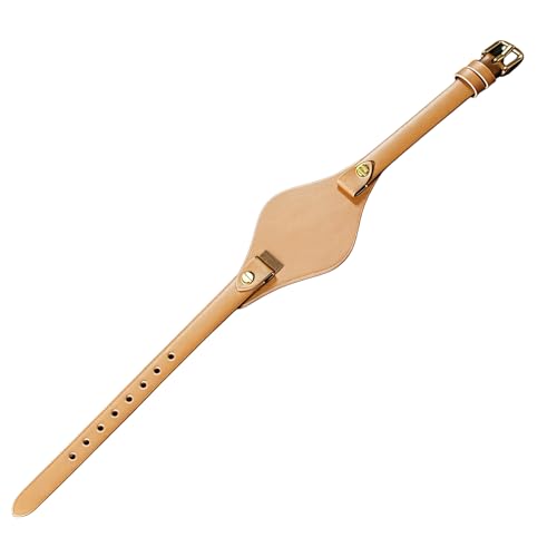ROUREOX Echtleder-Ersatz-Uhrenarmband Edelstahl-Schloss Verstellbare Damen-Uhrenband für FOSSIL ES2830 ES3565-Apricot + Gold von ROUREOX