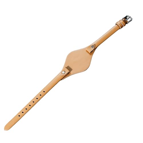 ROUREOX Echtleder-Ersatz-Uhrenarmband Edelstahl-Schloss Verstellbare Damen-Uhrenband für FOSSIL ES2830 ES3565-Apricot + Silber von ROUREOX