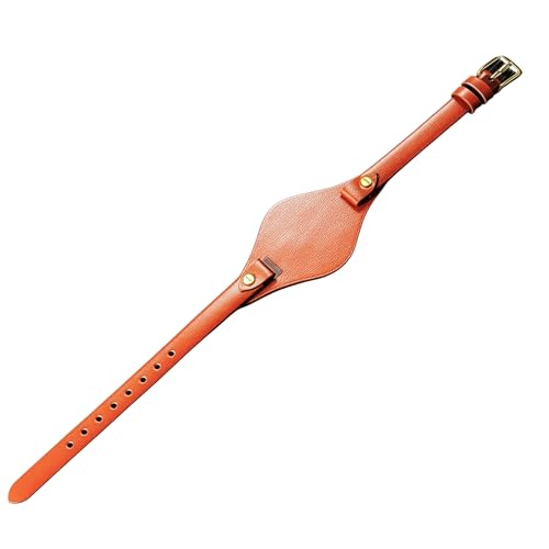 ROUREOX Echtleder-Ersatz-Uhrenarmband Edelstahl-Schloss Verstellbare Damen-Uhrenband für FOSSIL ES2830 ES3565-Braun + Gold von ROUREOX