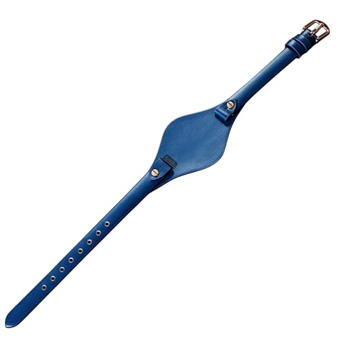 ROUREOX Echtleder-Ersatz-Uhrenarmband Edelstahl-Schloss Verstellbare Damen-Uhrenband für FOSSIL ES2830 ES3565-Dunkelblau + Roségold von ROUREOX