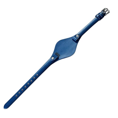 ROUREOX Echtleder-Ersatz-Uhrenarmband Edelstahl-Schloss Verstellbare Damen-Uhrenband für FOSSIL ES2830 ES3565-Dunkelblau + Silber von ROUREOX