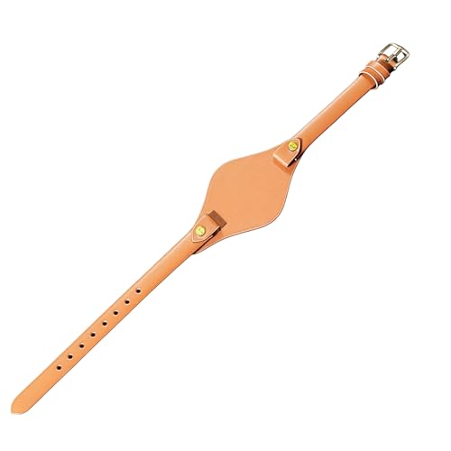 ROUREOX Echtleder-Ersatz-Uhrenarmband Edelstahl-Schloss Verstellbare Damen-Uhrenband für FOSSIL ES2830 ES3565-Hellbraun + Gold von ROUREOX