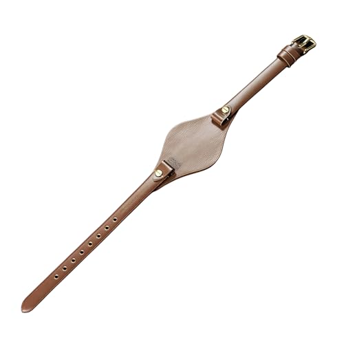 ROUREOX Echtleder-Ersatz-Uhrenarmband Edelstahl-Schloss Verstellbare Damen-Uhrenband für FOSSIL ES2830 ES3565-Kaffee + Gold von ROUREOX