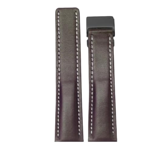 ROUREOX Echtlederarmbänder Ersatzarmbänder Edelstahlverschluss Schnellwechsel für BREITLING Superocean Avenger Blackbird Seawolf-Braun + Schwarz 22mm von ROUREOX