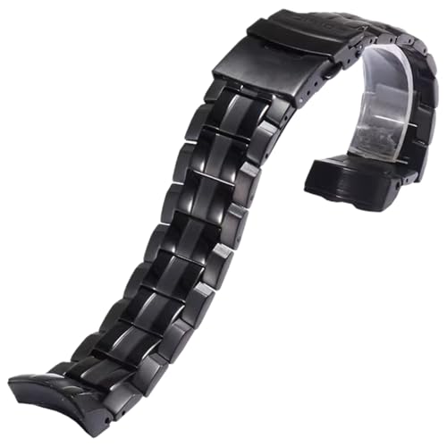 ROUREOX Edelstahl Ersatz Uhrarmband, Herren Metall Uhrarmband für Casio G-Shock GST-B500D/AD-Schwarz 535 von ROUREOX
